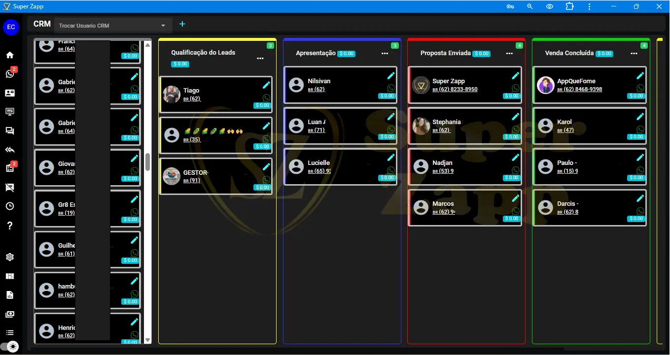 CRM Kanban | Super Zapp