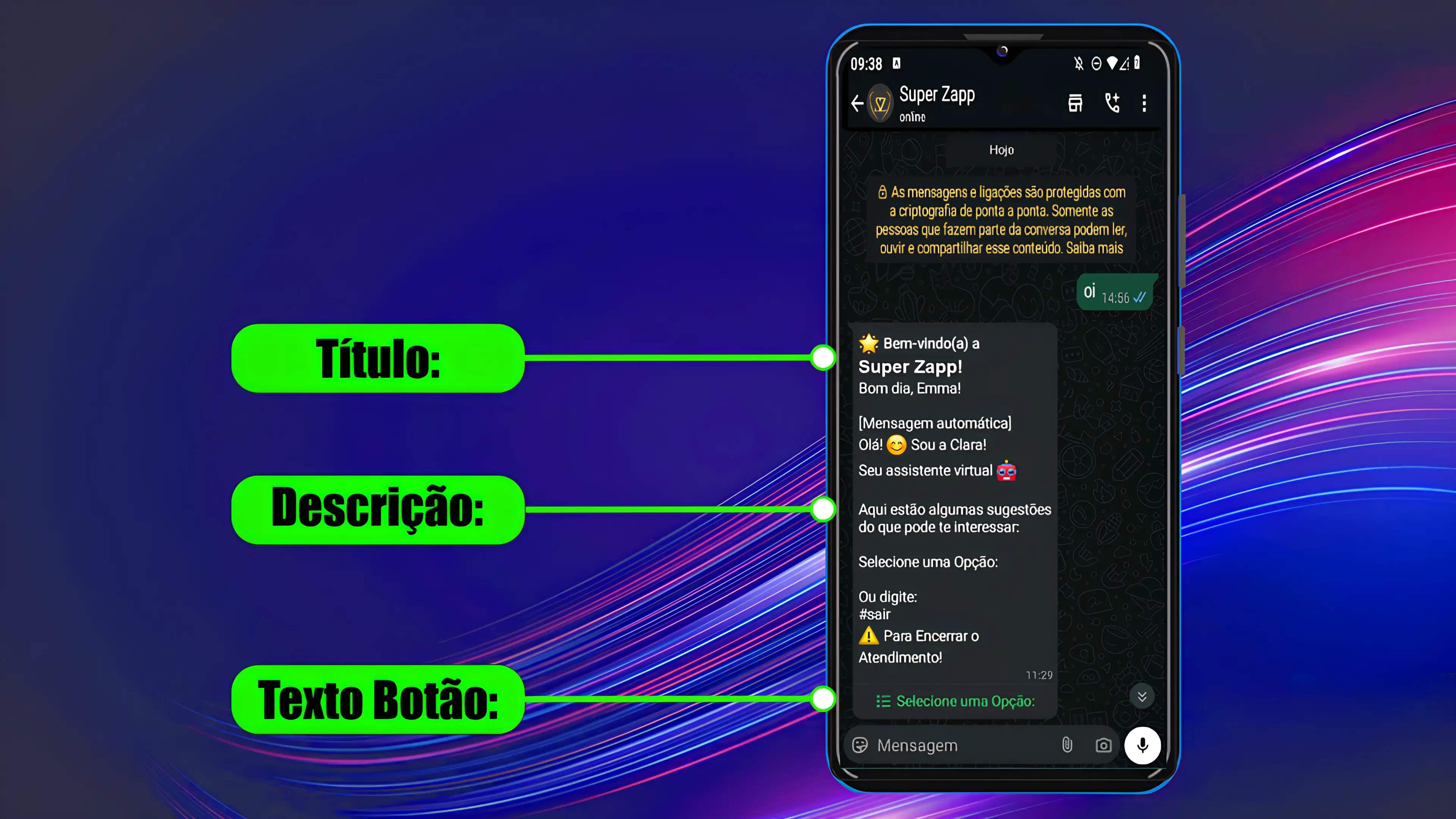 mensagens de lista no WhatsApp - Super Zapp