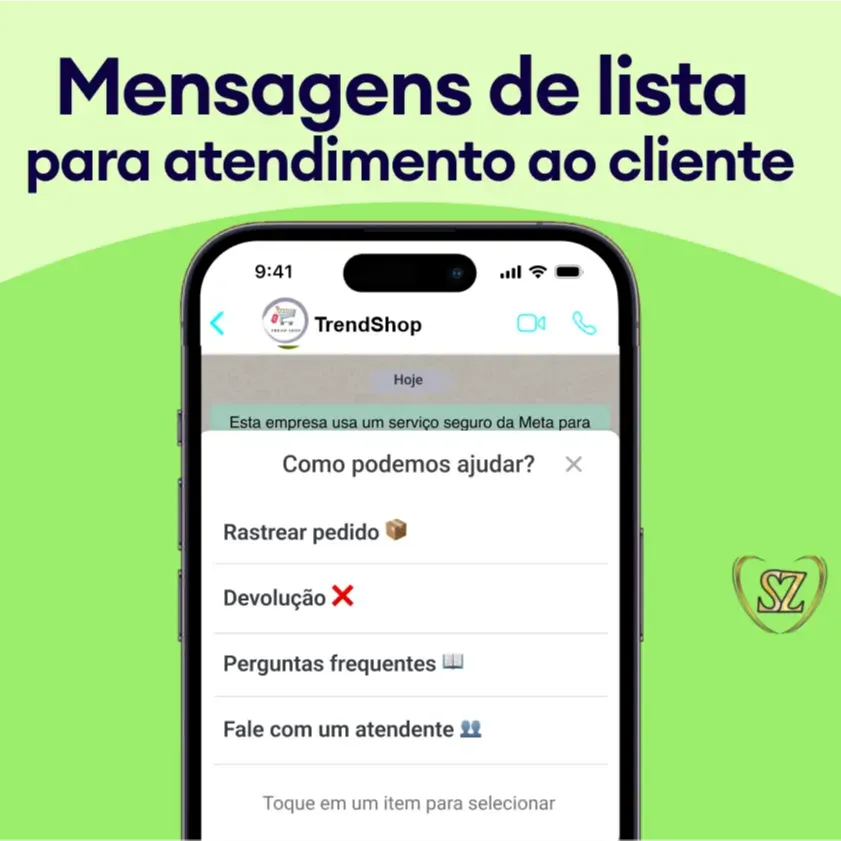 mensagem de lista WhatsApp | Super Zapp