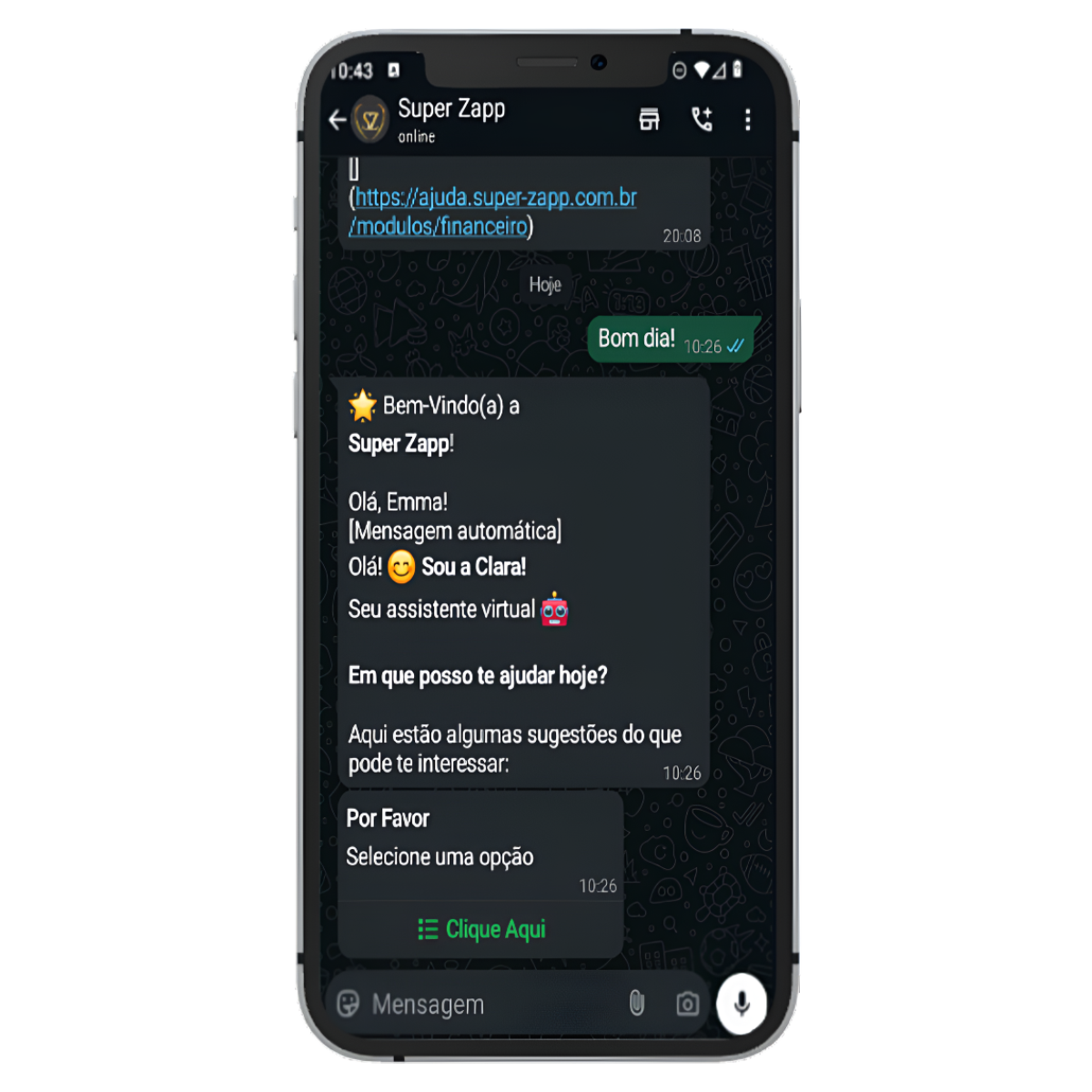 Chatbot Inteligente e Personalizado | Super Zapp